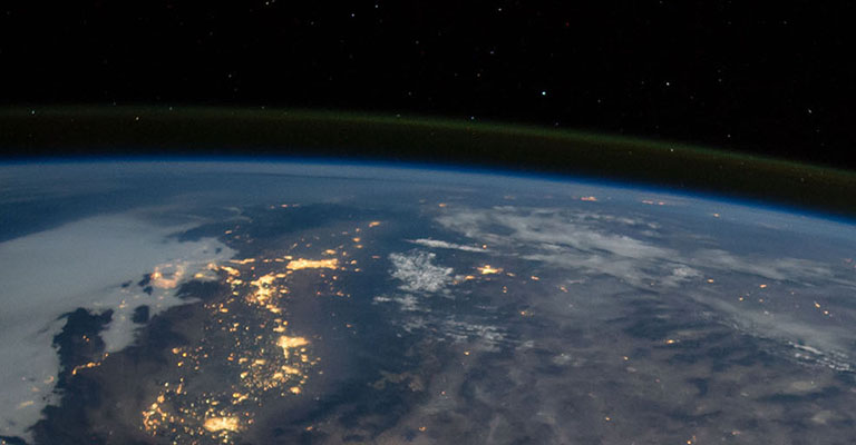 Earth at night seen from space