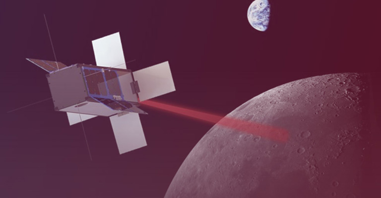 interplanetary exocam rendering of DORA at the moon